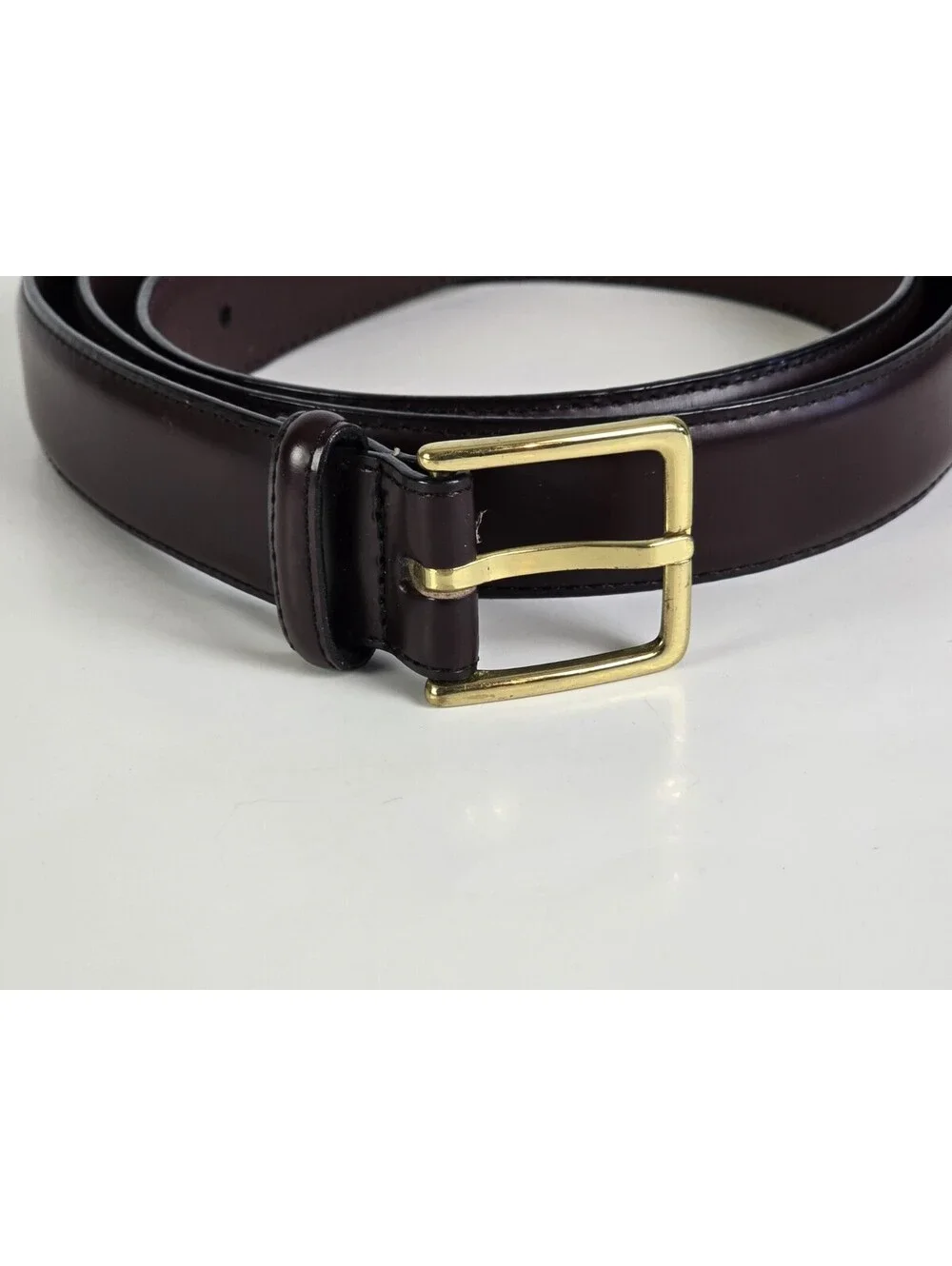 BRIGHTON Brown English Calf Glove Leather Belt Brass Buckle Size 40 , 33813
